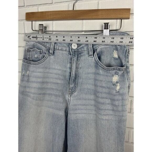 So High Rise Straight Distressed Blue Jeans Women's Juniors Size 9/29W - Picture 3 of 12
